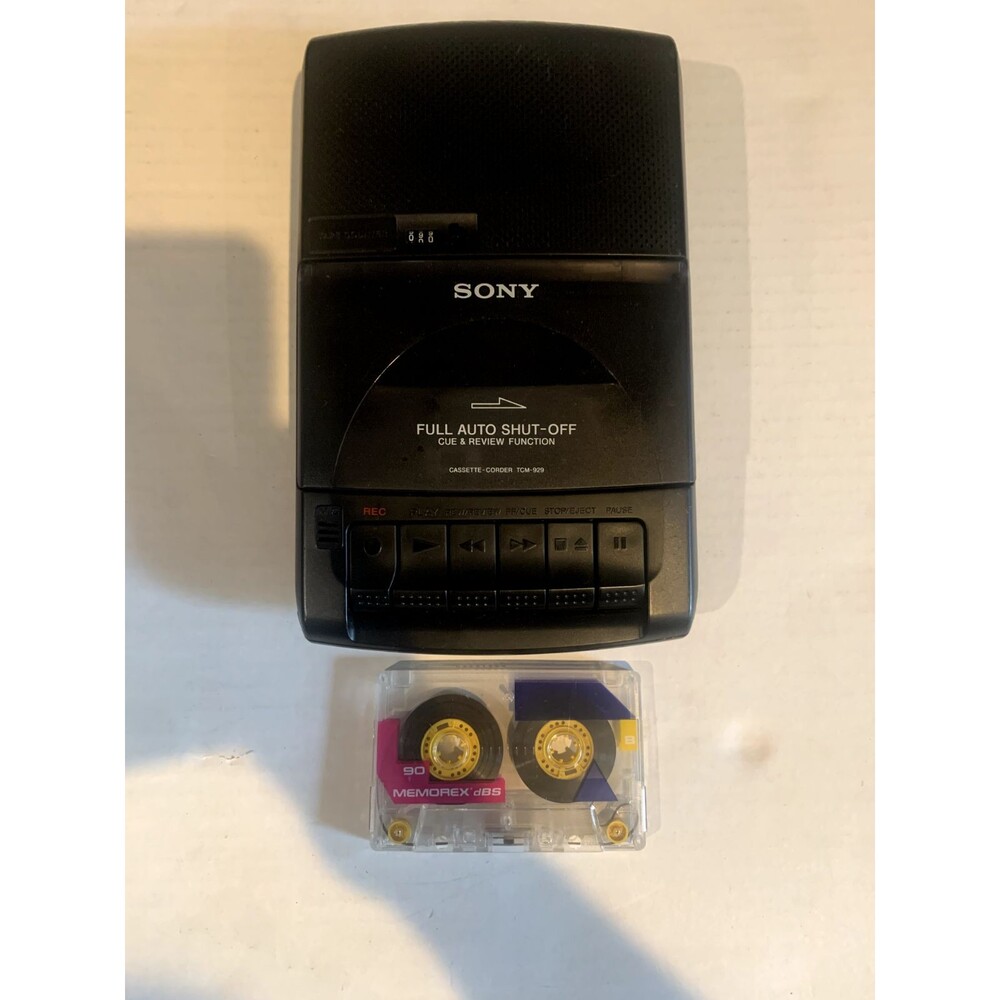 Sony Cassette Recorder TCM-929 Portable Cassette Tape Player Recorder Vintage